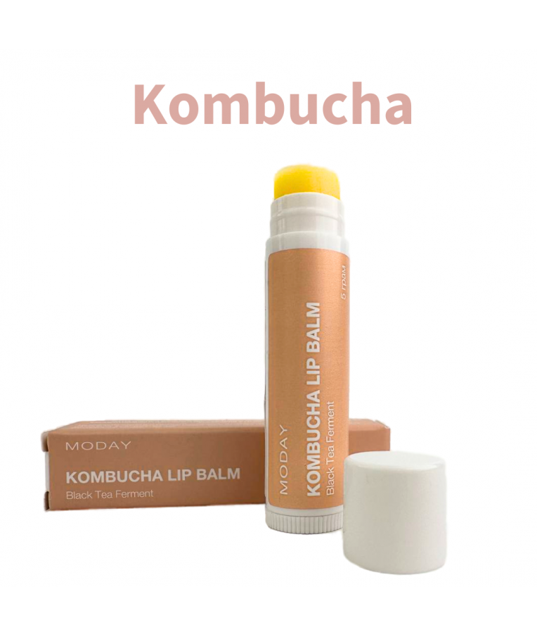 Натуральний бальзам для губ MODAY Kombucha LIP BALM на основі ферментованого чорного чаю, бджолиного воску та комплексу рослинних екстрактів 5 грам