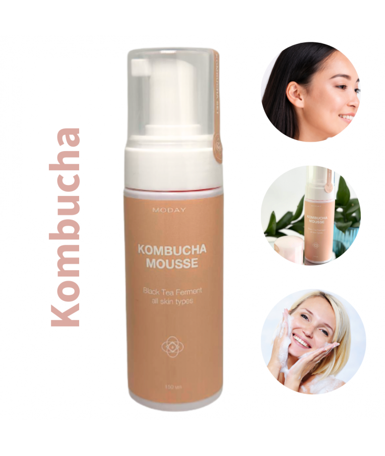 Очищаючий мус для обличчя  MODAY Kombucha Cleansing Mousse з екстрактом комбучі, альпійської верби та вітаміном С 150 мл