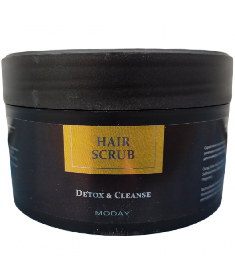 Скраб-пілінг для  шкіри голови MODAY HAIR SCRUB Detox & Cleanse на основі чорного бамбукового органічного вугілля та діатомової землі 220 мл