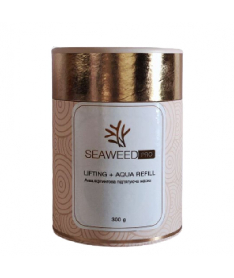 Акваліфтингова маска, що підтягує, для обличчя SeaweedPro Aqua lifting Refill mask Shine Pearl Powder на основі водоростей Мозуку та перлів, для будь-якого типу шкіри 300 грам 